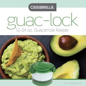 Casabella Guac-Lock Container in Green w/ White For Avocado Storage & Freshness